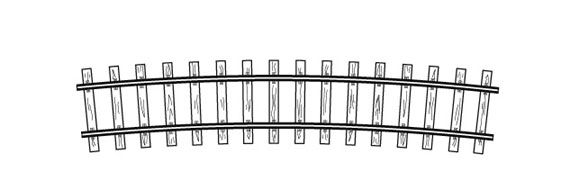 Bemo 4294557 gebogenes Gleis 12°, R = 520 mm Code 70