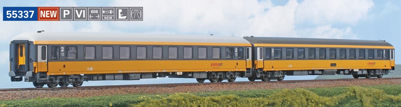 ACME 55337 Set mit 2 Liegewagen RegioJet 1:87 Spur H0 DC NEU