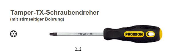Proxxon 22230 FLEX-DOT-TTX8- Schraubendreher, stirnseitiger Borhrung