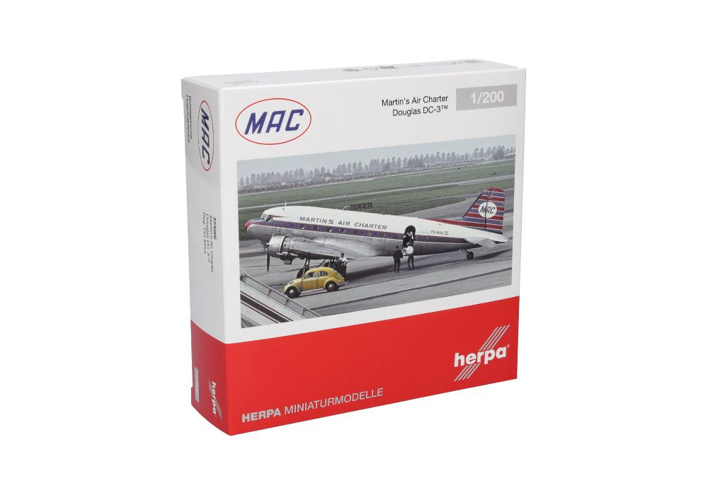 Herpa 573566 Martin's Air Charter Douglas DC-3 - PH-MAA 1:200 Neu
