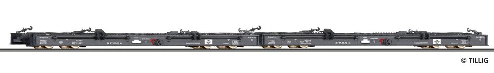 Tillig 05973 Güterwgnset DR 2 Schmalspur-Rollwagen Rf4 Spur H0e