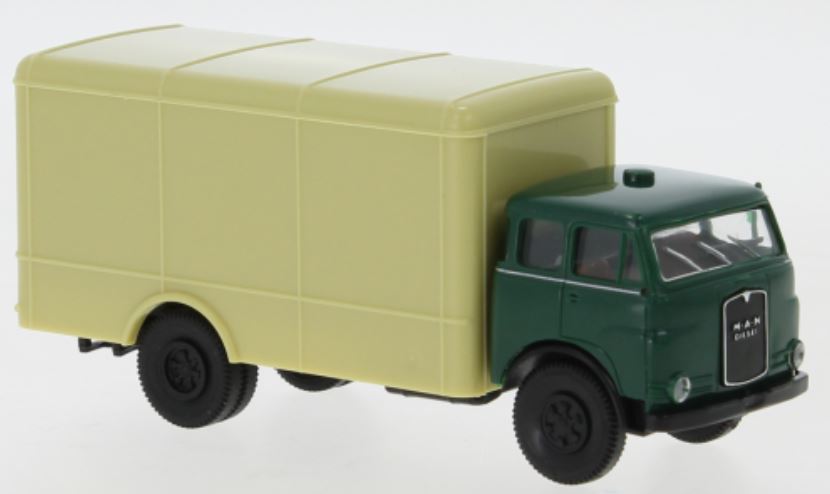 Brekina 78379 MAN 10.212 F Koffer dunkelgrün, beige, 1960 - 1:87