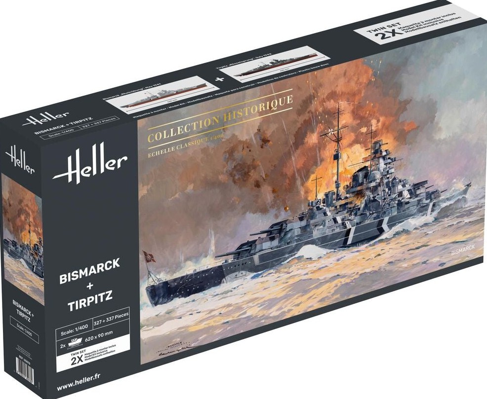 Heller 85078 Twin Set Bismarck + Tirpitz 1:400 Bausatz NEU OVP