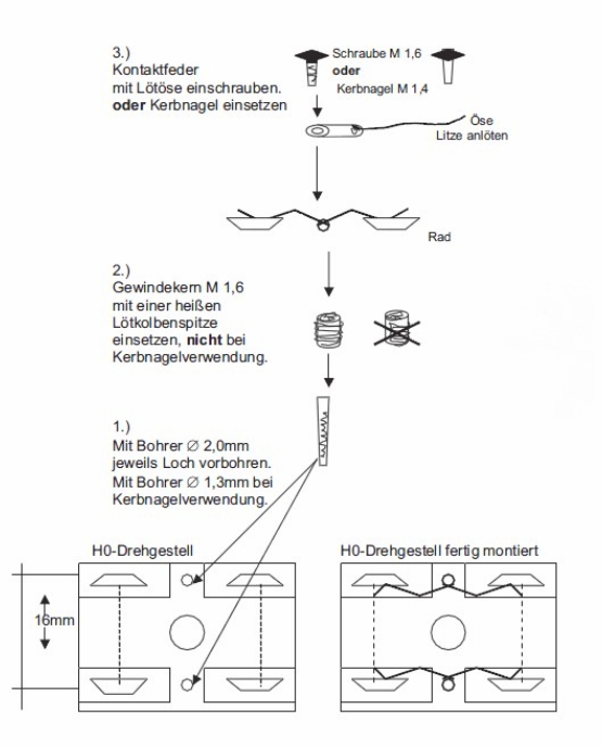 Lux-Modellbau 8883 Nachrüstbare Radkontaktsätze für 2-achsige H0-Drehgestelle