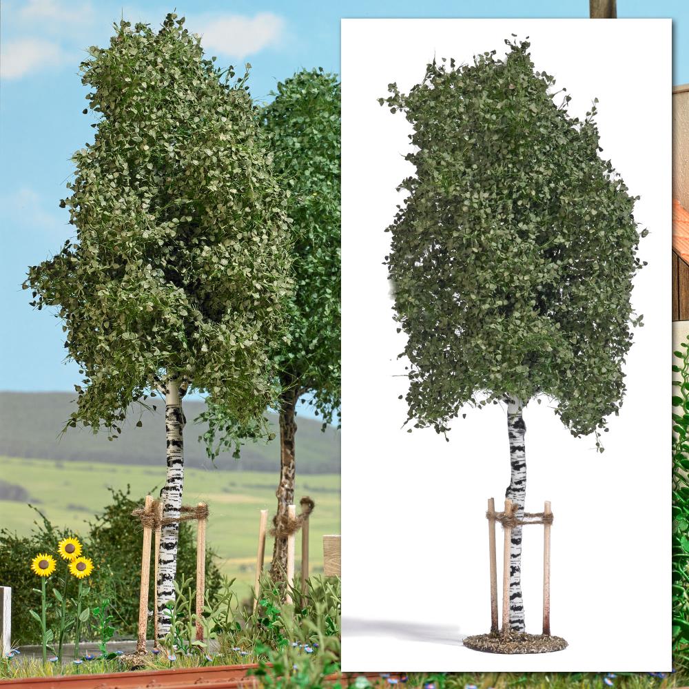 Busch 10625 Junge Birke mit Baumstützen 1:45 Spur 0 Neu OVP