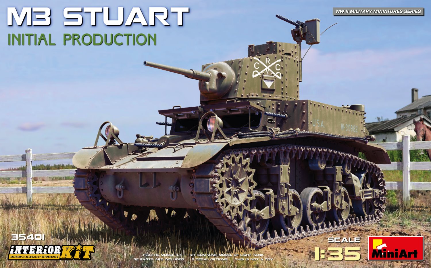MiniArt 35401 M3 Stuart erste Prod. m. Interieur 1:35 Bausatz Neu