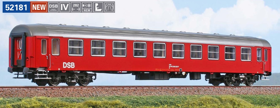 ACME 52181 Pers.wg.Typ UIC-Y 2.Klasse DSB 1:87 Spur H0 DC NEU