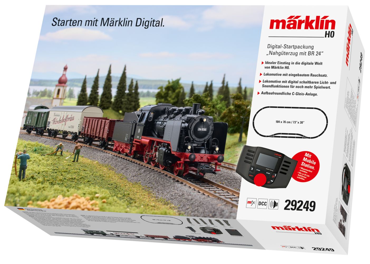 Märklin 29249 Digital-Startpackung Nahgüterzug BR 24 DB Spur H0