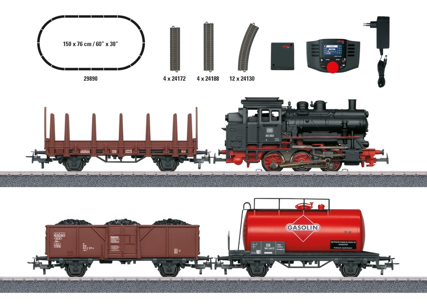 Märklin 29890 Digital-Startpackung Güterzug mit BR 89.0 1:87 Spur H0