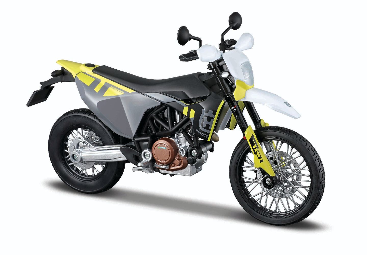 Maisto 5-23093 Husqvarna 701 Supermoto grau-gelb 1:12 Neu OVP