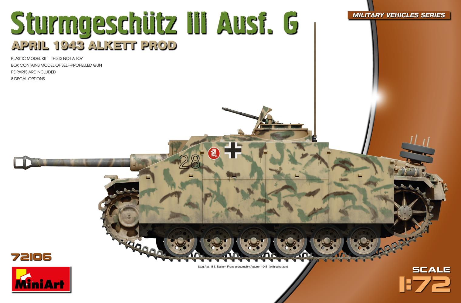 MiniArt 72106 StuG III Ausf. G Prod. April 1943 1:72 Bausatz Neu