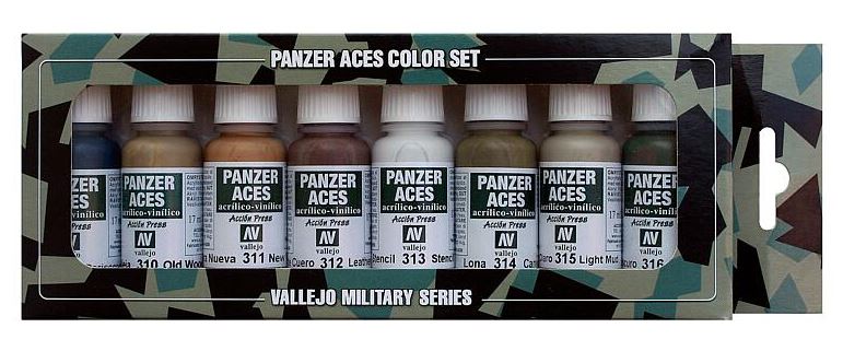 Vallejo 70123 Farb-Set, Set 2 - Panzer - Holz, Leder u. Matrizen, 8x 17 ml