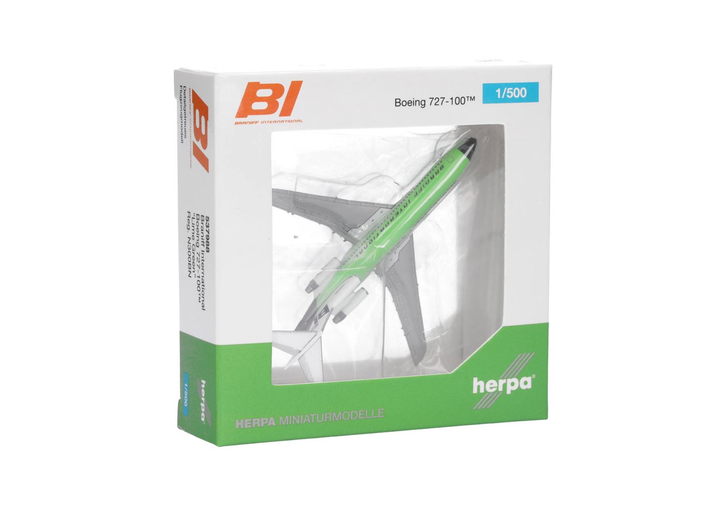 Herpa 537988 Braniff International Boeing 727-100 1:500 Neu OVP