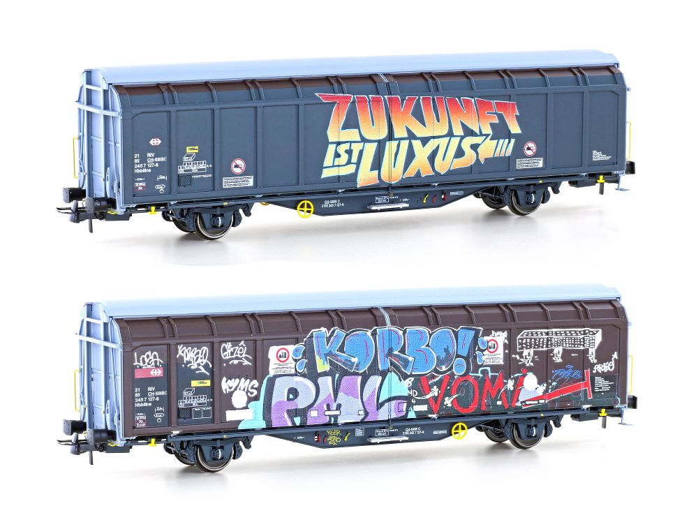 Hobbytrain H45104 Schiebewandwagen Hbbillns SBB Ep.VI Graffiti Spur H0