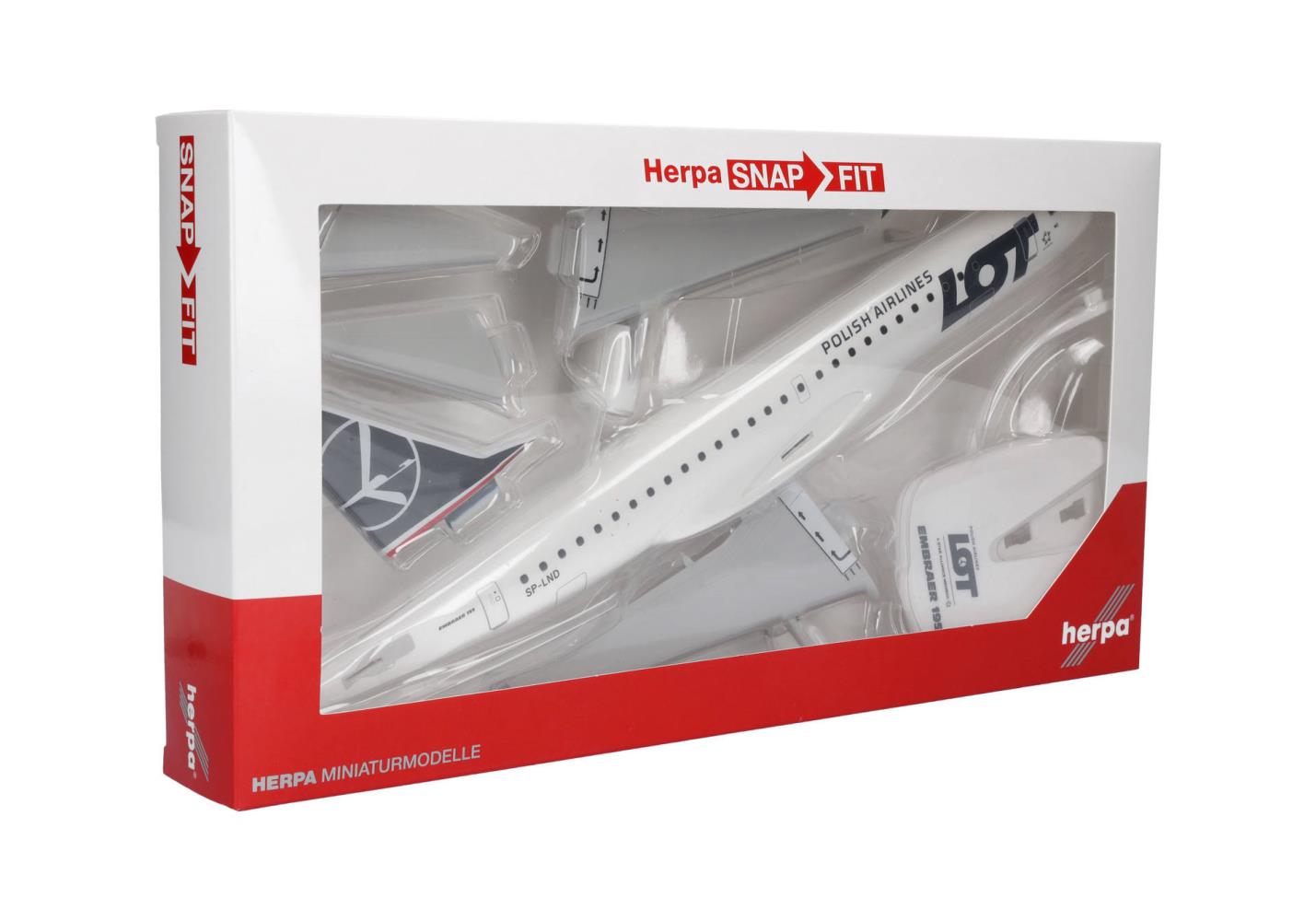 Herpa 613989 LOT Polish Airlines Embraer E195 SP-LND 1:100 Neu