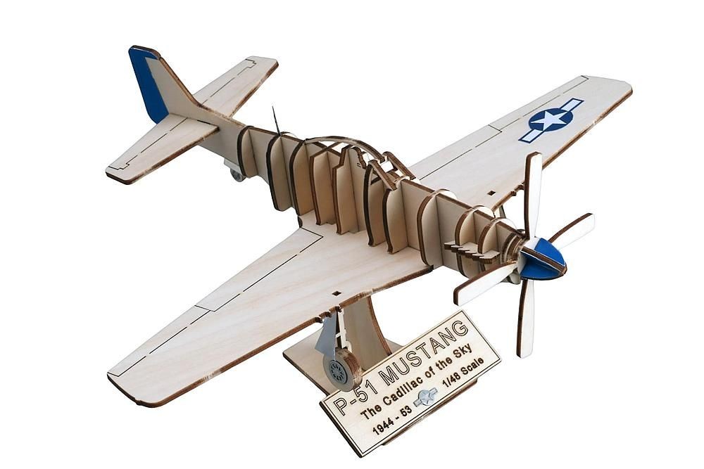 Artesania Latina 30216 P51 Mustang Flieger Holz-Bausatz - 1:48, 45 Teile
