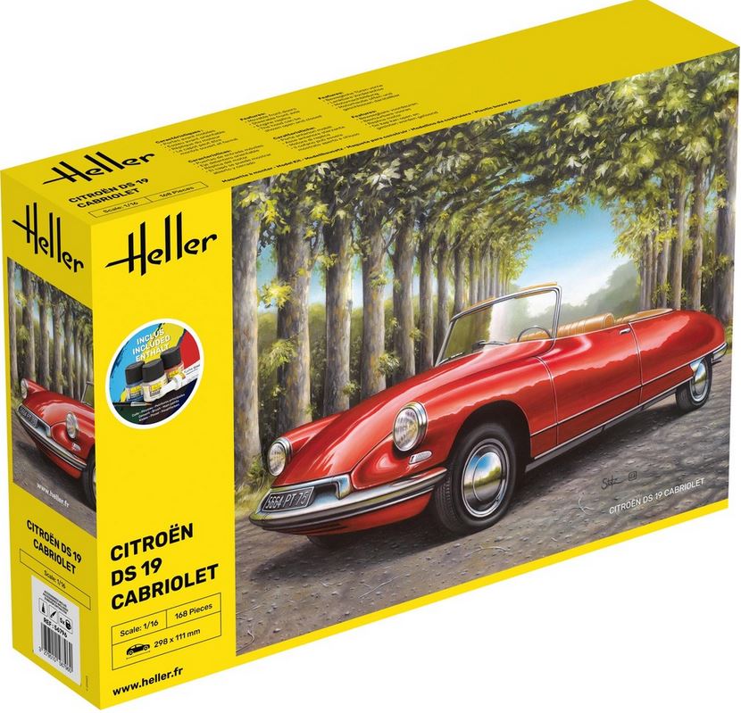 Heller 56796 STARTER KIT Citroen DS 19 Cabriolet 1:16 Bausatz