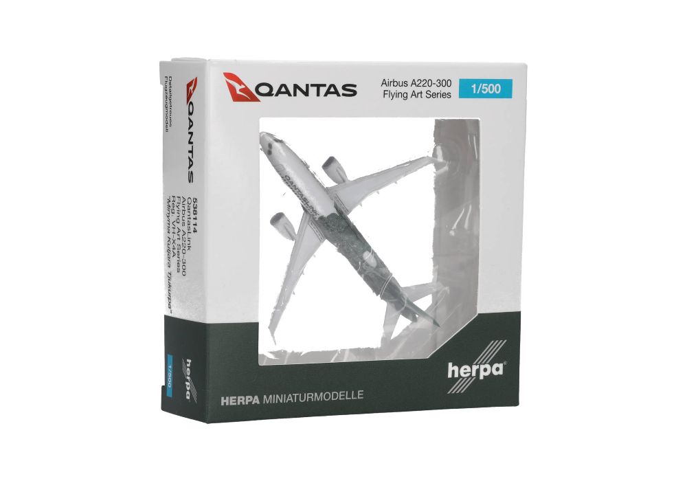 Herpa 538114 QantasLink Airbus A220-300 Flying Art Series 1:500