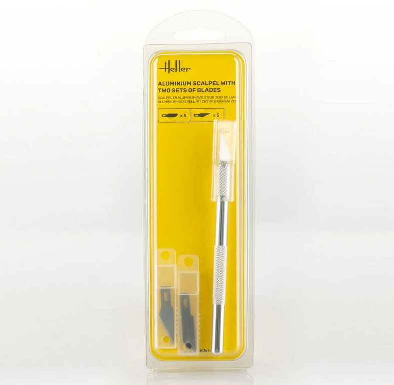 Heller 99009 Aluminium-Skalpell mit Feinspitz-Klinge NEU OVP