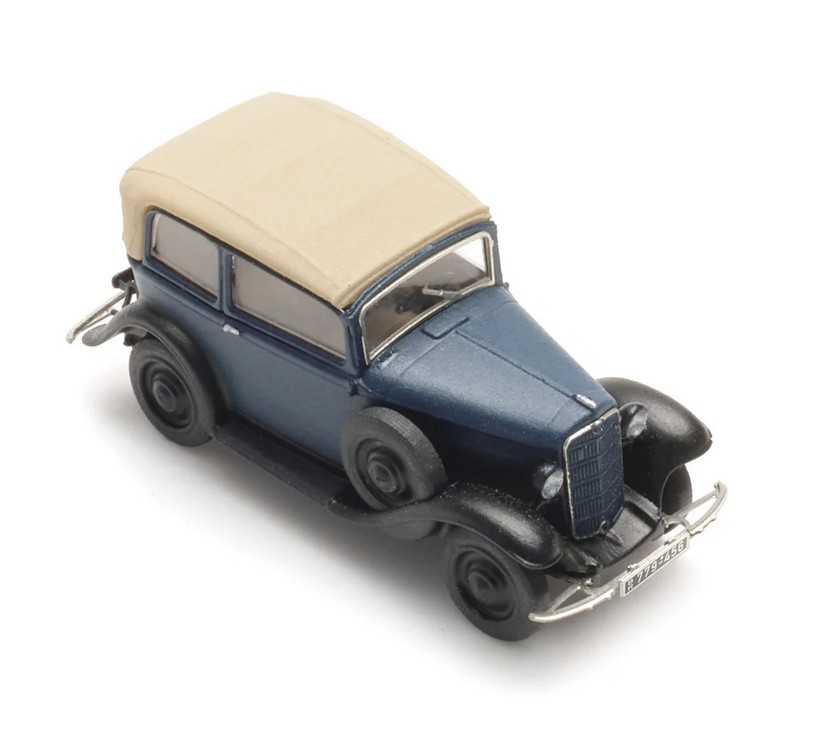 Artitec 312.046 Opel P4 Dach geschlossen blau 1:120 Spur TT NEU OVP