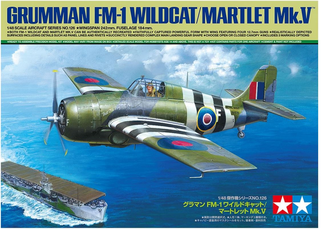 Tamiya 61126 US Grum. FM-1 Wildcat/Martlet Mk.V 1:48 Bausatz Neu