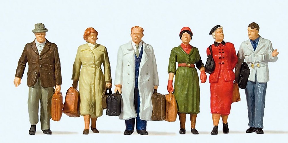 Preiser 65367 Stehende und gehende Reisende, Spur 0 1:45, NEU OVP