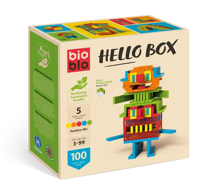 Bioblo 64025 Hello Box "Rainbow-Mix" mit 100 Bausteinen Neu OVP
