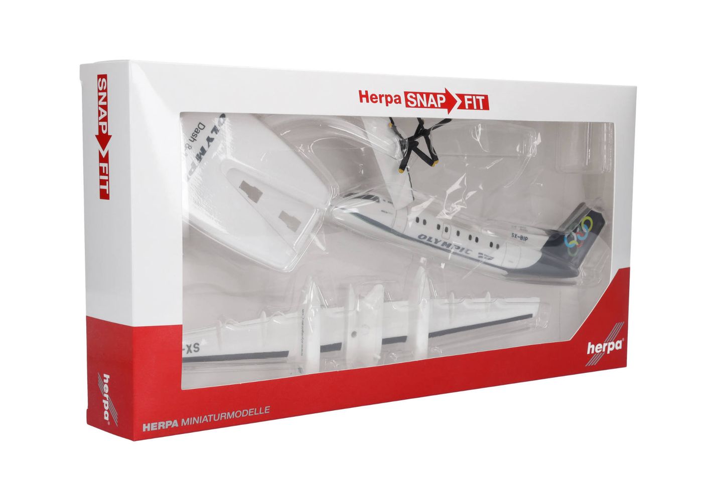 Herpa 614238 Olympic Air DHC-8-100 - SX-BIP 1:100 Snap-Fit Neu
