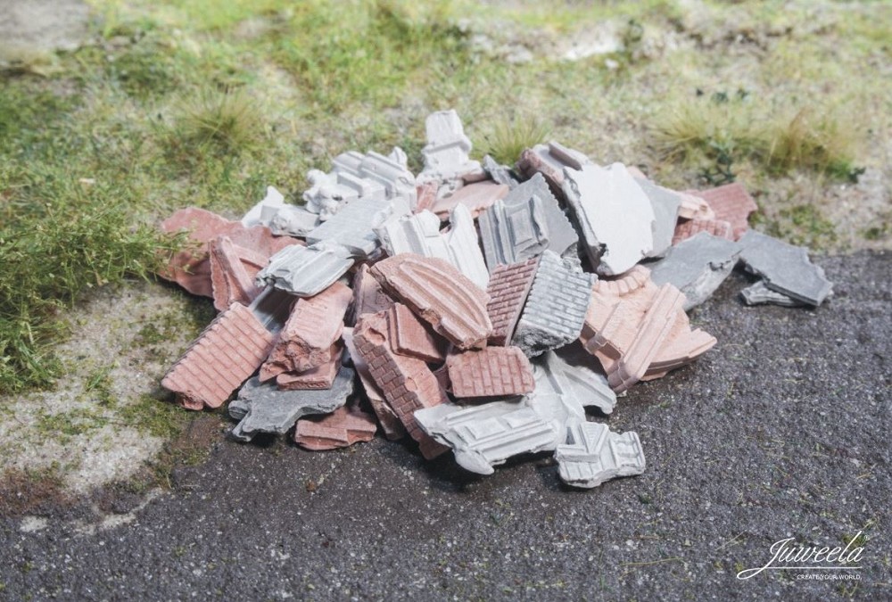 Juweela 21214 Bauschutt/Trümmer grau/rot, 20g (Miniatur)