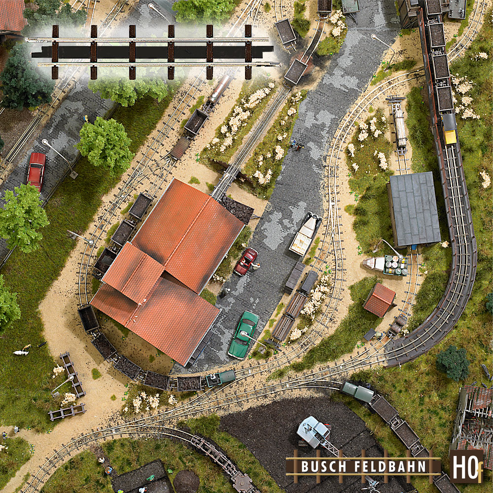 Busch 12303 2 gerade Gleise je 66,6 mm 1:87 Spur H0f Neu OVP