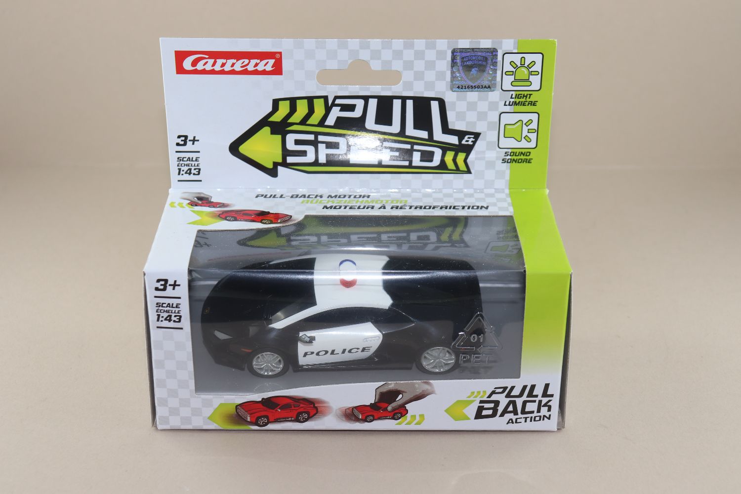 Carrera 17326 Pull & Speed Lamborghini Huracan "Miami Police" 1:43