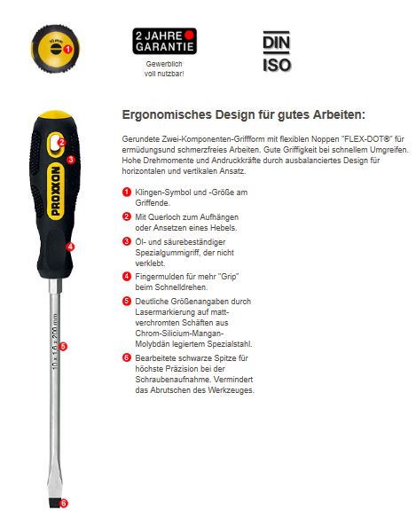 Proxxon 22010 FLEX-DOT-Schlitz-Schraubendreher 3mm breit